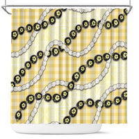 Yellow Palaka Hawaii Shower Curtain Kukui Nut Pikake Lei Hawaiian Tapa Pattern LT14 Yellow - Polynesian Pride