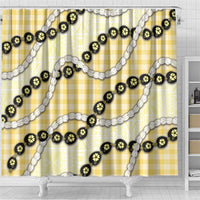 Yellow Palaka Hawaii Shower Curtain Kukui Nut Pikake Lei Hawaiian Tapa Pattern LT14 - Polynesian Pride