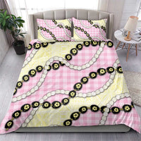 Pink Palaka Hawaii Bedding Set Kukui Nut Pikake Lei Hawaiian Tapa Pattern - Polynesian Pride