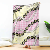 Pink Palaka Hawaii Blanket Kukui Nut Pikake Lei Hawaiian Tapa Pattern LT14 - Polynesian Pride