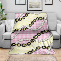 Pink Palaka Hawaii Blanket Kukui Nut Pikake Lei Hawaiian Tapa Pattern LT14 - Polynesian Pride