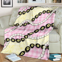 Pink Palaka Hawaii Blanket Kukui Nut Pikake Lei Hawaiian Tapa Pattern LT14 - Polynesian Pride