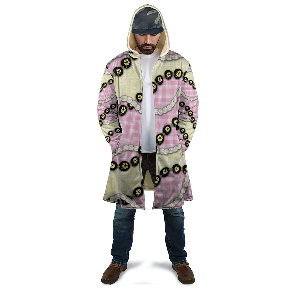 Pink Palaka Hawaii Cloak Kukui Nut Pikake Lei Hawaiian Tapa Pattern - Polynesian Pride