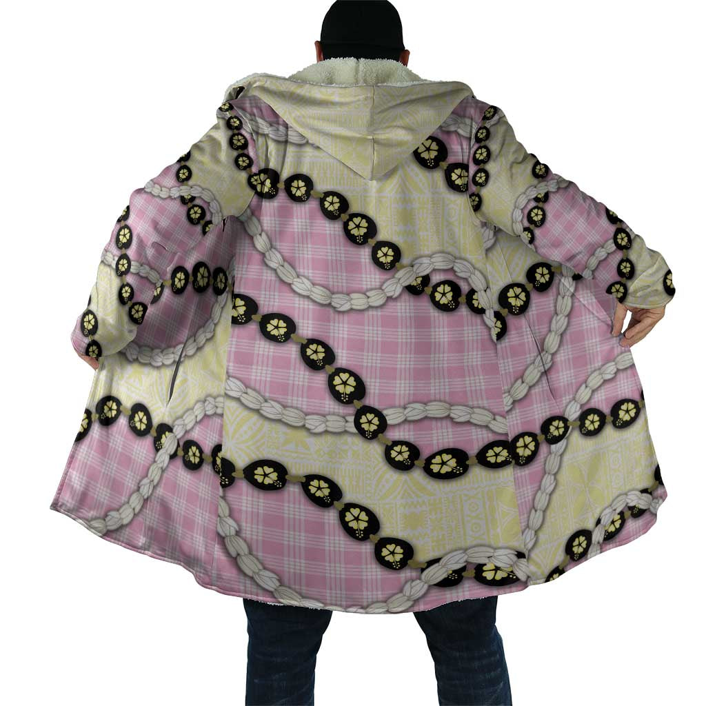 Pink Palaka Hawaii Cloak Kukui Nut Pikake Lei Hawaiian Tapa Pattern - Polynesian Pride