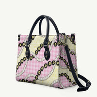 Pink Palaka Hawaii Leather Bag Kukui Nut Pikake Lei Hawaiian Tapa Pattern LT14 Pink - Polynesian Pride