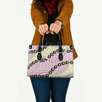 Pink Palaka Hawaii Leather Bag Kukui Nut Pikake Lei Hawaiian Tapa Pattern LT14 - Polynesian Pride