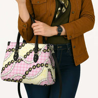 Pink Palaka Hawaii Leather Bag Kukui Nut Pikake Lei Hawaiian Tapa Pattern LT14 - Polynesian Pride