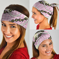 Pink Palaka Hawaii Neck Gaiter Kukui Nut Pikake Lei Hawaiian Tapa Pattern LT14 - Polynesian Pride