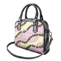 Pink Palaka Hawaii Shoulder Handbag Kukui Nut Pikake Lei Hawaiian Tapa Pattern LT14 - Polynesian Pride