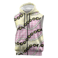 Pink Palaka Hawaii Sleeveless Zip Hoodie Kukui Nut Pikake Lei Hawaiian Tapa Pattern LT14 Pink - Polynesian Pride