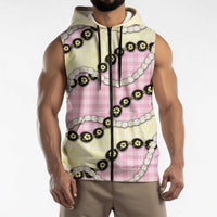 Pink Palaka Hawaii Sleeveless Zip Hoodie Kukui Nut Pikake Lei Hawaiian Tapa Pattern LT14 - Polynesian Pride