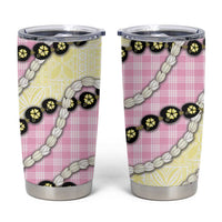 Pink Palaka Hawaii Tumbler Cup Kukui Nut Pikake Lei Hawaiian Tapa Pattern LT14 Pink - Polynesian Pride