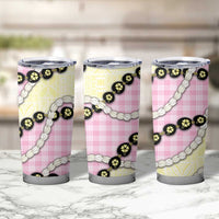 Pink Palaka Hawaii Tumbler Cup Kukui Nut Pikake Lei Hawaiian Tapa Pattern LT14 - Polynesian Pride