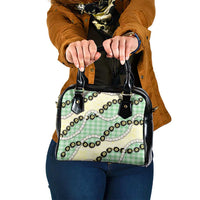 Green Palaka Hawaii Shoulder Handbag Kukui Nut Pikake Lei Hawaiian Tapa Pattern LT14 One Size Green - Polynesian Pride