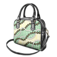 Green Palaka Hawaii Shoulder Handbag Kukui Nut Pikake Lei Hawaiian Tapa Pattern LT14 - Polynesian Pride