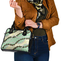 Green Palaka Hawaii Shoulder Handbag Kukui Nut Pikake Lei Hawaiian Tapa Pattern LT14 - Polynesian Pride