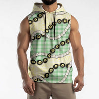 Green Palaka Hawaii Sleeveless Hoodie Kukui Nut Pikake Lei Hawaiian Tapa Pattern LT14 - Polynesian Pride