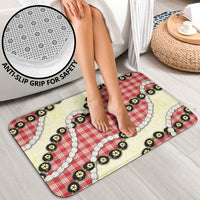 Red Palaka Hawaii Bathroom Set Kukui Nut Pikake Lei Hawaiian Tapa Pattern LT14 - Polynesian Pride