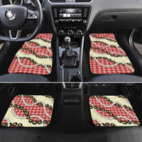 Red Palaka Hawaii Car Mats Kukui Nut Pikake Lei Hawaiian Tapa Pattern LT14 Set 4pcs Red - Polynesian Pride