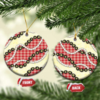 Red Palaka Hawaii Ceramic Ornament Kukui Nut Pikake Lei Hawaiian Tapa Pattern LT14 Circle Red - Polynesian Pride