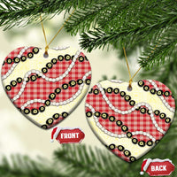 Red Palaka Hawaii Ceramic Ornament Kukui Nut Pikake Lei Hawaiian Tapa Pattern LT14 Heart Red - Polynesian Pride