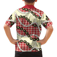 Red Palaka Hawaii Family Matching Puletasi and Hawaiian Shirt Kukui Nut Pikake Lei Hawaiian Tapa Pattern LT14 - Polynesian Pride