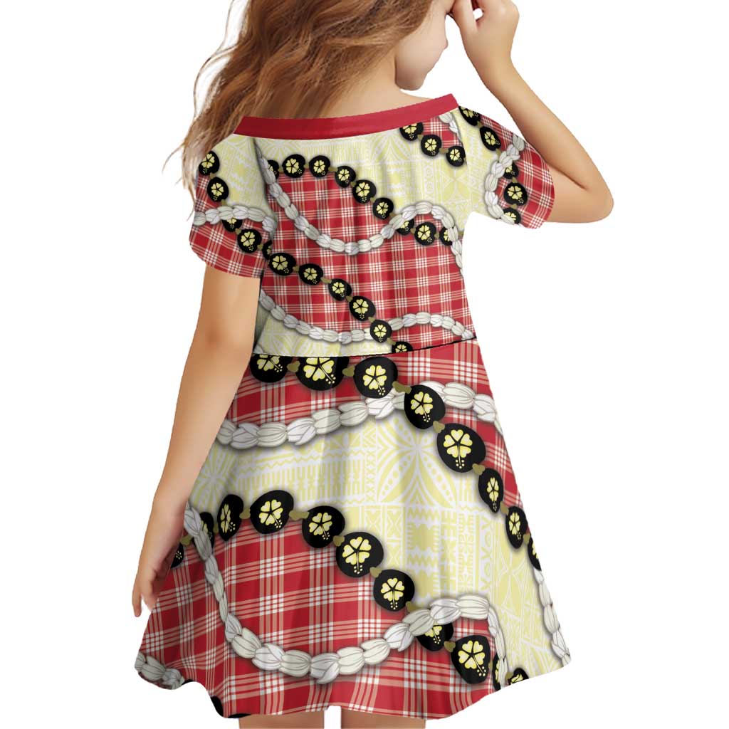 Red Palaka Hawaii Family Matching Tank Maxi Dress and Hawaiian Shirt Kukui Nut Pikake Lei Hawaiian Tapa Pattern LT14 - Polynesian Pride