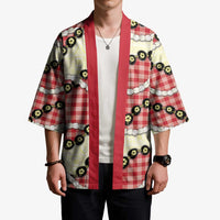 Red Palaka Hawaii Kimono Kukui Nut Pikake Lei Hawaiian Tapa Pattern LT14 - Polynesian Pride