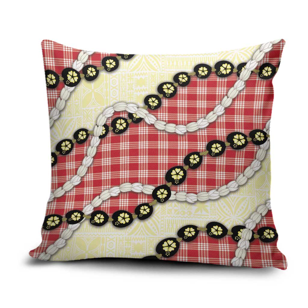 Red Palaka Hawaii Pillow Cover Kukui Nut Pikake Lei Hawaiian Tapa Pattern LT14 Red - Polynesian Pride