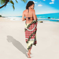 Red Palaka Hawaii Sarong Kukui Nut Pikake Lei Hawaiian Tapa Pattern LT14 - Polynesian Pride