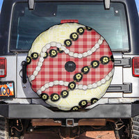 Red Palaka Hawaii Spare Tire Cover Kukui Nut Pikake Lei Hawaiian Tapa Pattern LT14 Red - Polynesian Pride