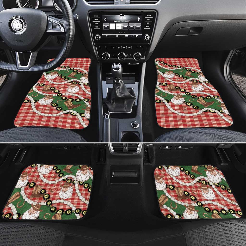 Cowboy Hawaii Mele Kalikimaka Car Mats Paniolo Kukui Nut Pikake Lei Red Version LT14 Set 4pcs Red - Polynesian Pride