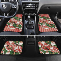 Cowboy Hawaii Mele Kalikimaka Car Mats Paniolo Kukui Nut Pikake Lei Red Version LT14 Set 4pcs Red - Polynesian Pride