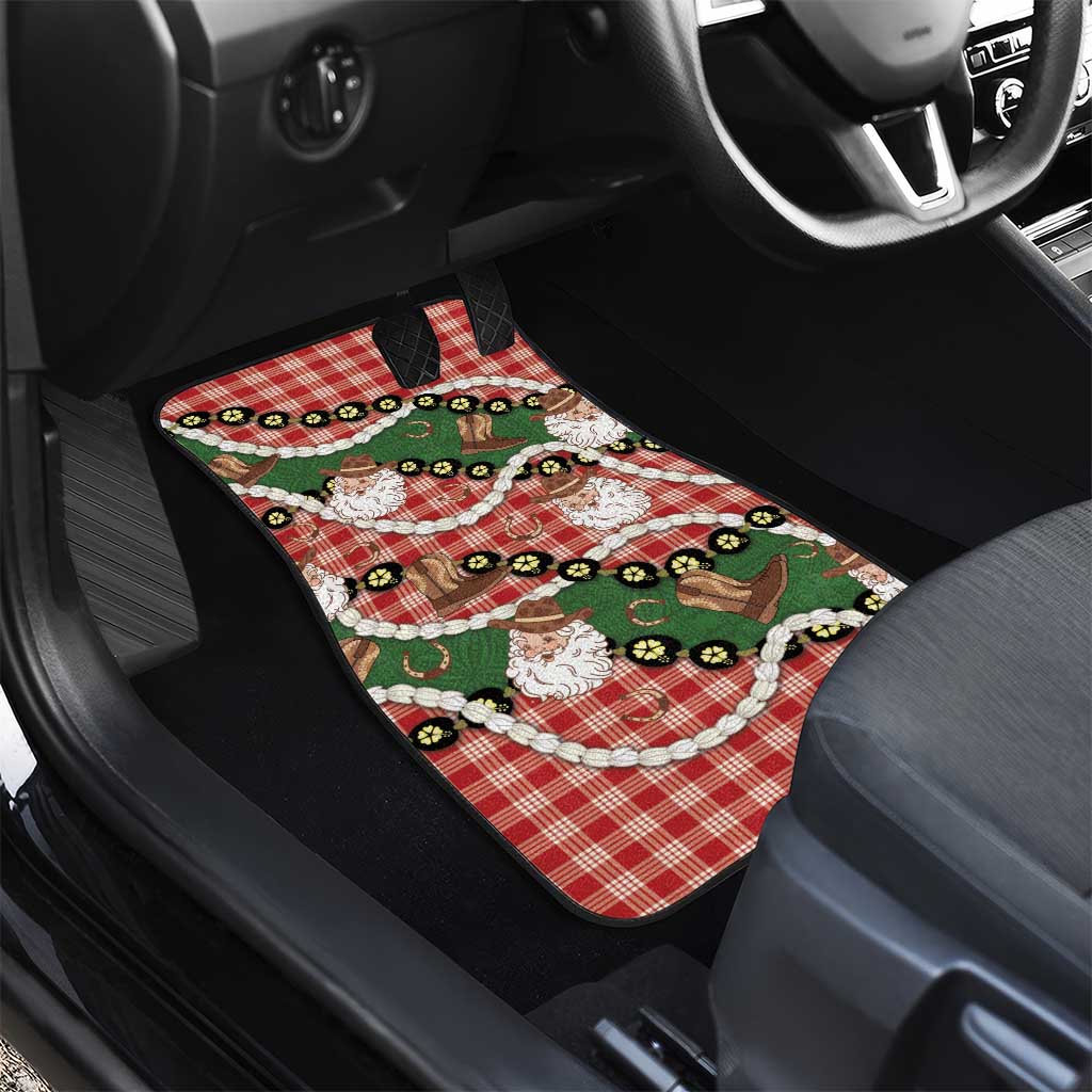 Cowboy Hawaii Mele Kalikimaka Car Mats Paniolo Kukui Nut Pikake Lei Red Version LT14 - Polynesian Pride