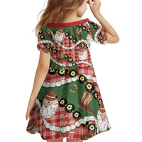 Cowboy Hawaii Mele Kalikimaka Family Matching Off The Shoulder Long Sleeve Dress and Hawaiian Shirt Paniolo Kukui Nut Pikake Lei Red Version LT14 - Polynesian Pride