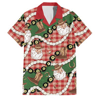 Cowboy Hawaii Mele Kalikimaka Family Matching Short Sleeve Bodycon Dress and Hawaiian Shirt Paniolo Kukui Nut Pikake Lei Red Version LT14 Dad's Shirt - Short Sleeve Red - Polynesian Pride