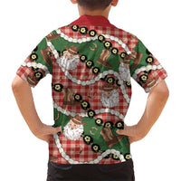 Cowboy Hawaii Mele Kalikimaka Family Matching Summer Maxi Dress and Hawaiian Shirt Paniolo Kukui Nut Pikake Lei Red Version LT14 - Polynesian Pride