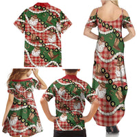 Cowboy Hawaii Mele Kalikimaka Family Matching Summer Maxi Dress and Hawaiian Shirt Paniolo Kukui Nut Pikake Lei Red Version LT14 - Polynesian Pride