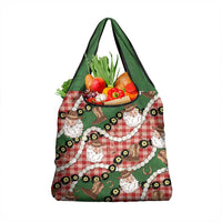 Cowboy Hawaii Mele Kalikimaka Grocery Bag Paniolo Kukui Nut Pikake Lei Red Version LT14 1-pack One Size Red - Polynesian Pride