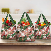 Cowboy Hawaii Mele Kalikimaka Grocery Bag Paniolo Kukui Nut Pikake Lei Red Version LT14 3-pack One Size Red - Polynesian Pride