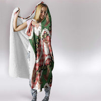 Cowboy Hawaii Mele Kalikimaka Hooded Blanket Paniolo Kukui Nut Pikake Lei Red Version - Polynesian Pride
