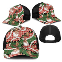 Cowboy Hawaii Mele Kalikimaka Mesh Trucker Cap Paniolo Kukui Nut Pikake Lei Red Version - Polynesian Pride