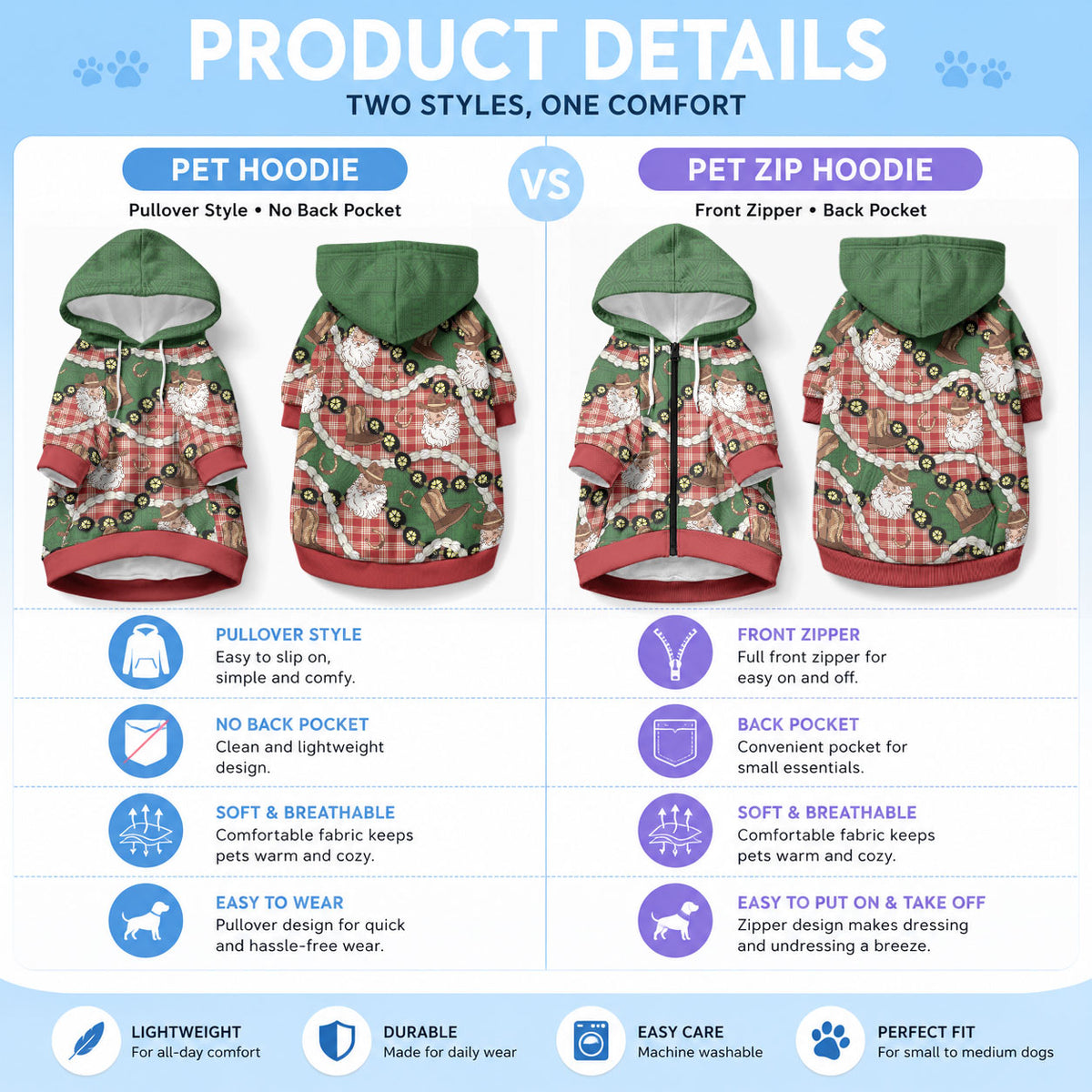 Cowboy Hawaii Mele Kalikimaka Pet Hoodie Paniolo Kukui Nut Pikake Lei Red Version