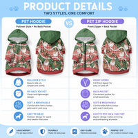 Cowboy Hawaii Mele Kalikimaka Pet Hoodie Paniolo Kukui Nut Pikake Lei Red Version