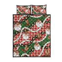 Cowboy Hawaii Mele Kalikimaka Quilt Bed Set Paniolo Kukui Nut Pikake Lei Red Version LT14 - Polynesian Pride