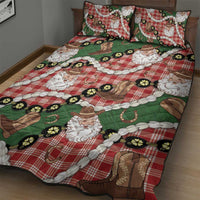 Cowboy Hawaii Mele Kalikimaka Quilt Bed Set Paniolo Kukui Nut Pikake Lei Red Version LT14 - Polynesian Pride