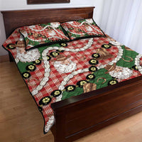 Cowboy Hawaii Mele Kalikimaka Quilt Bed Set Paniolo Kukui Nut Pikake Lei Red Version LT14 - Polynesian Pride