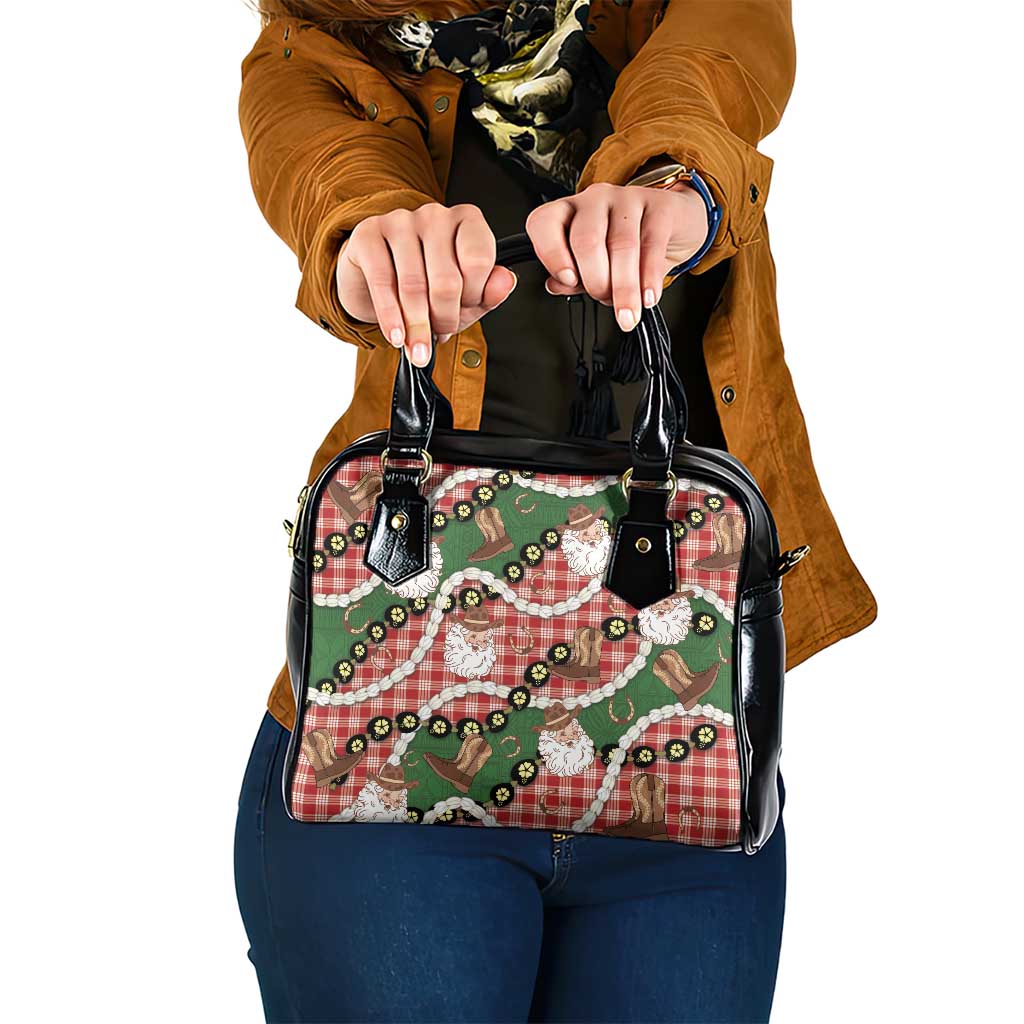 Cowboy Hawaii Mele Kalikimaka Shoulder Handbag Paniolo Kukui Nut Pikake Lei Red Version - Polynesian Pride