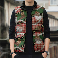Cowboy Hawaii Mele Kalikimaka Sleeveless Puffer Jacket Paniolo Kukui Nut Pikake Lei Red Version LT14 - Polynesian Pride