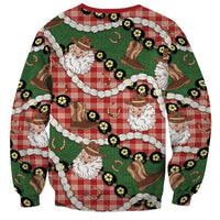 Cowboy Hawaii Mele Kalikimaka Sweatshirt Paniolo Kukui Nut Pikake Lei Red Version LT14 - Polynesian Pride